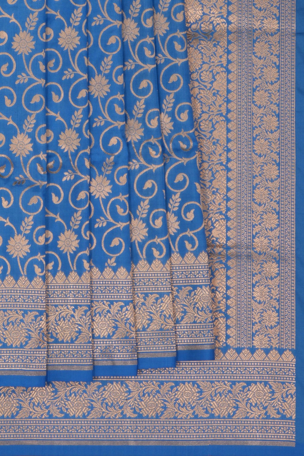 Image of Banarasi Katan Silk Smoky Blue Saree