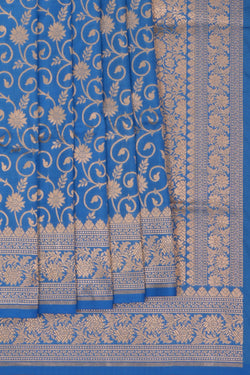 Image of Banarasi Katan Silk Smoky Blue Saree