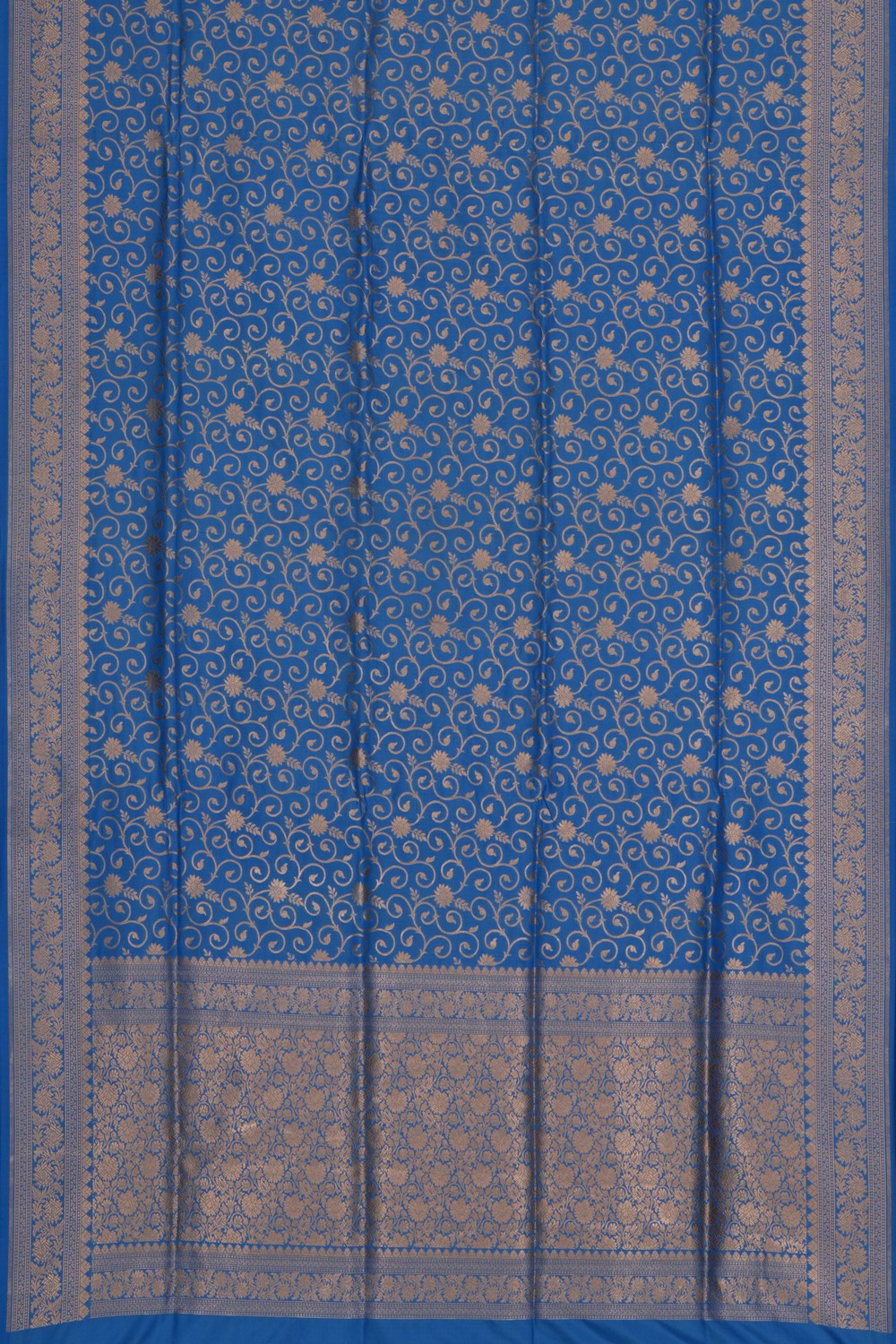 Image of Banarasi Katan Silk Smoky Blue Saree