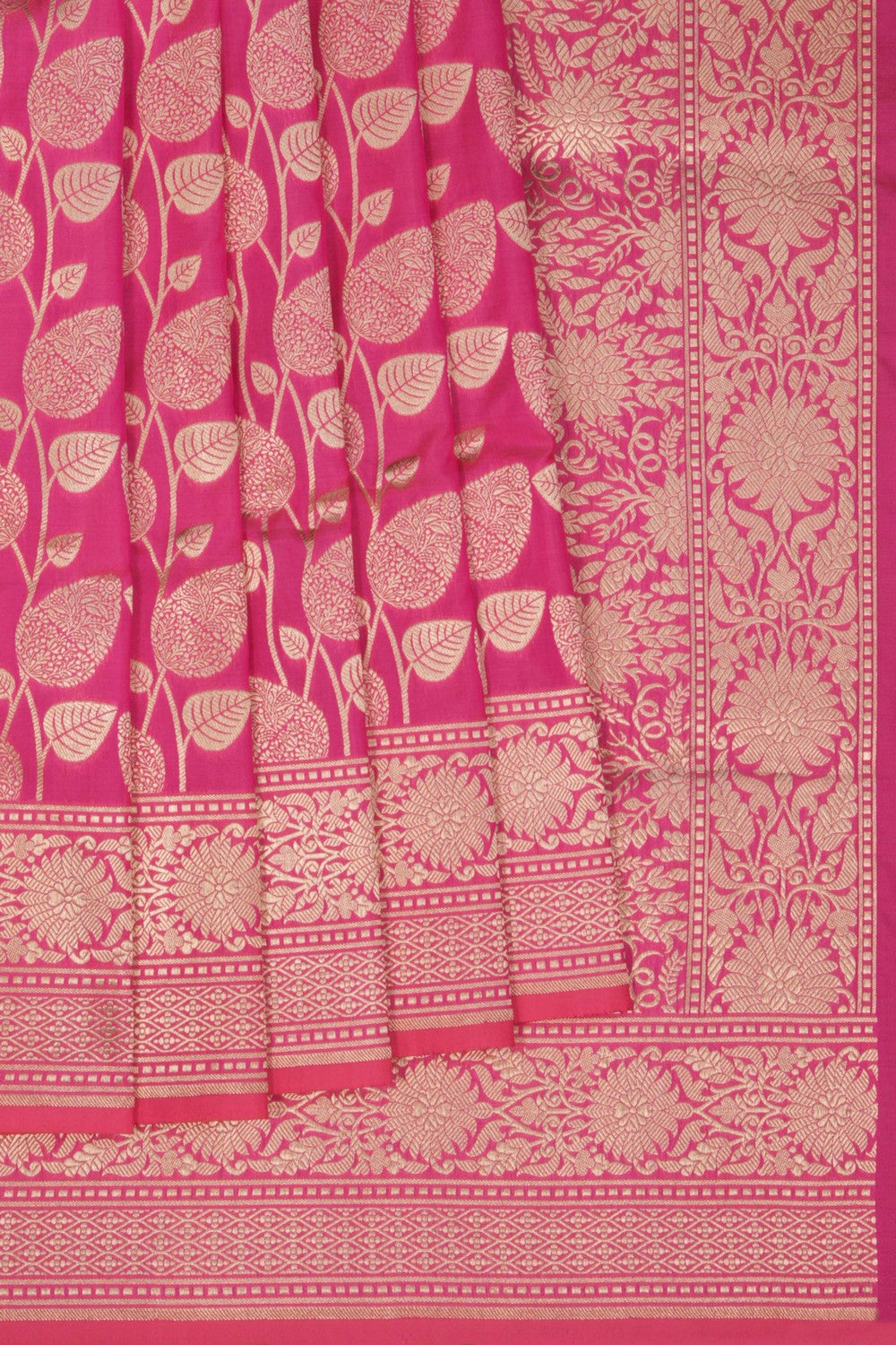 Image of Banarasi Katan Silk Coral Pink Saree