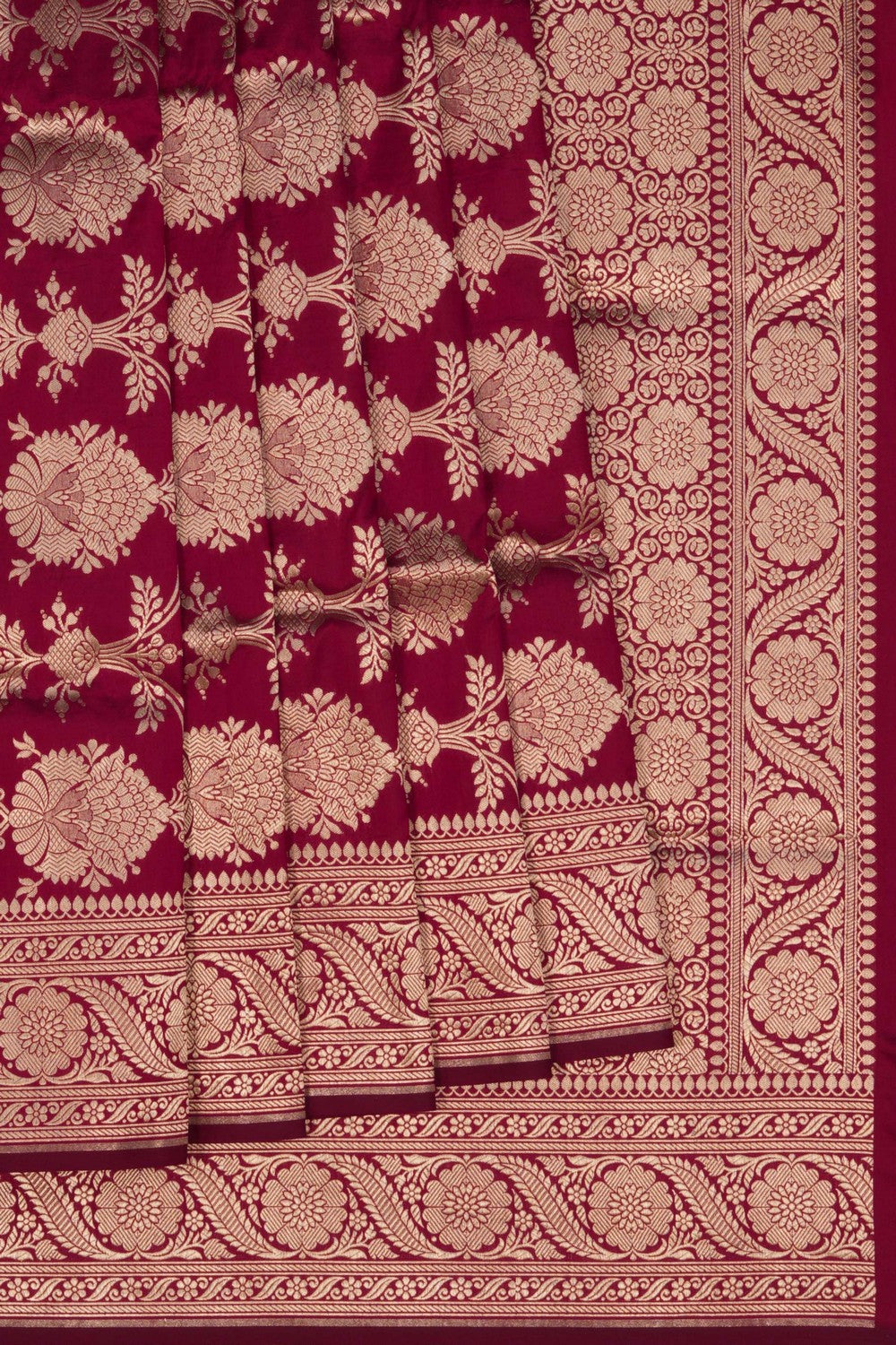 Image of Banarasi Katan Silk Maroon Saree