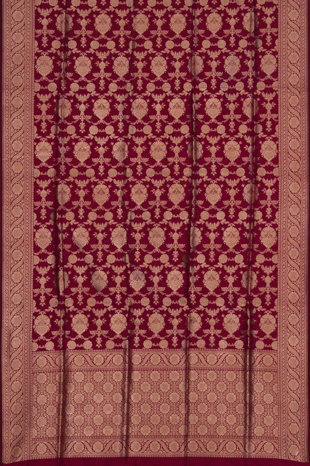 Image of Banarasi Katan Silk Maroon Saree