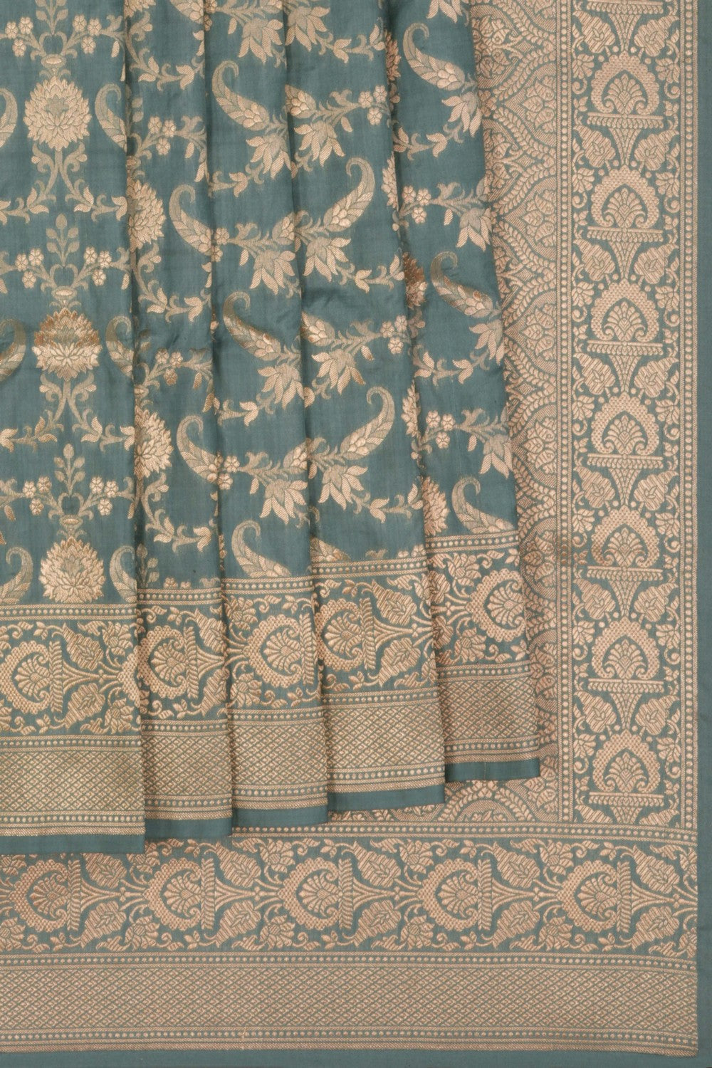 Image of Banarasi Katan Silk Grey Saree