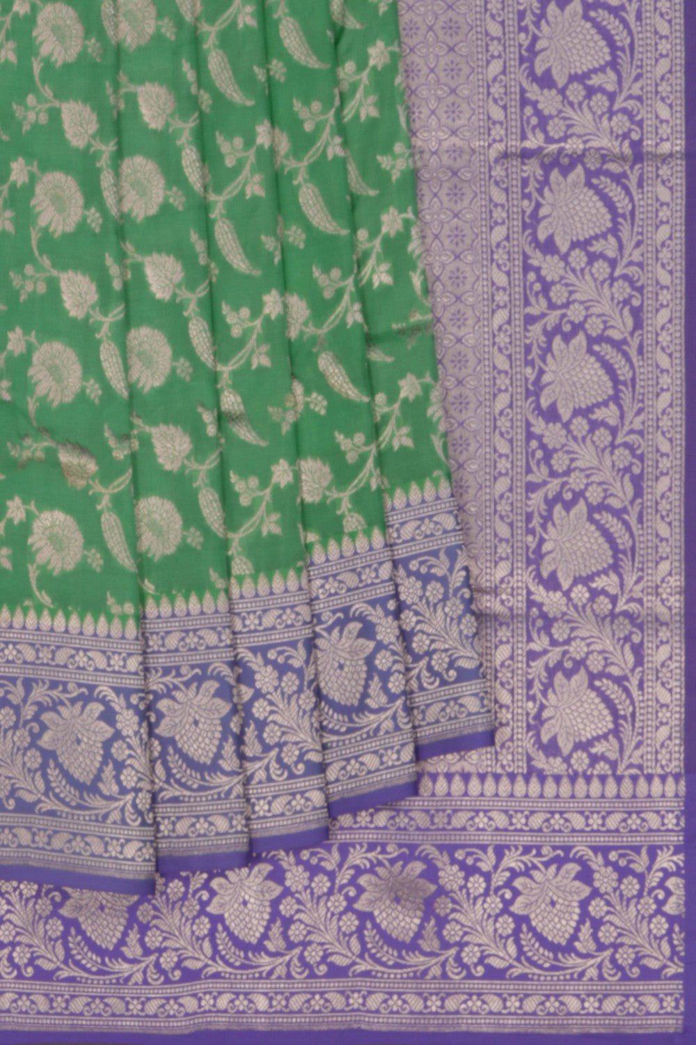 Image of Banarasi Katan Silk Sea Green Saree