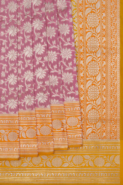 Image of Banarasi Katan Silk Mauve Pink Saree