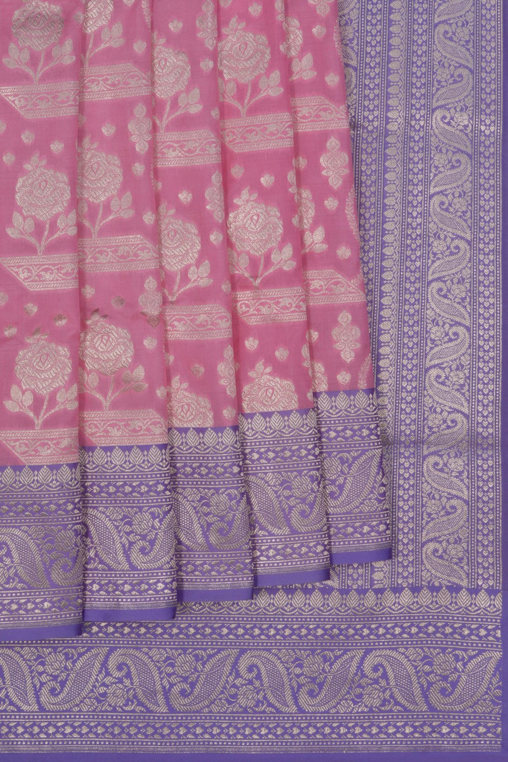 Image of Banarasi Katan Silk Pink Saree