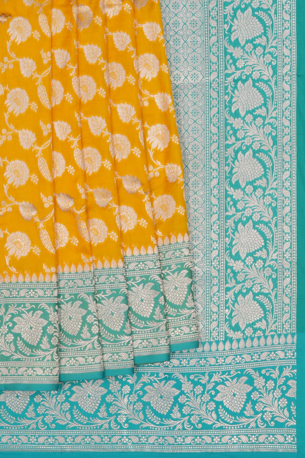 Image of Banarasi Katan Silk Yellow Saree