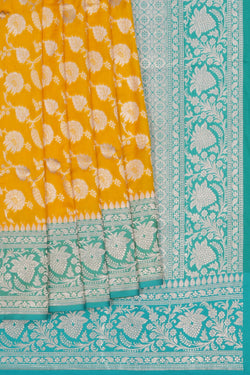 Image of Banarasi Katan Silk Yellow Saree