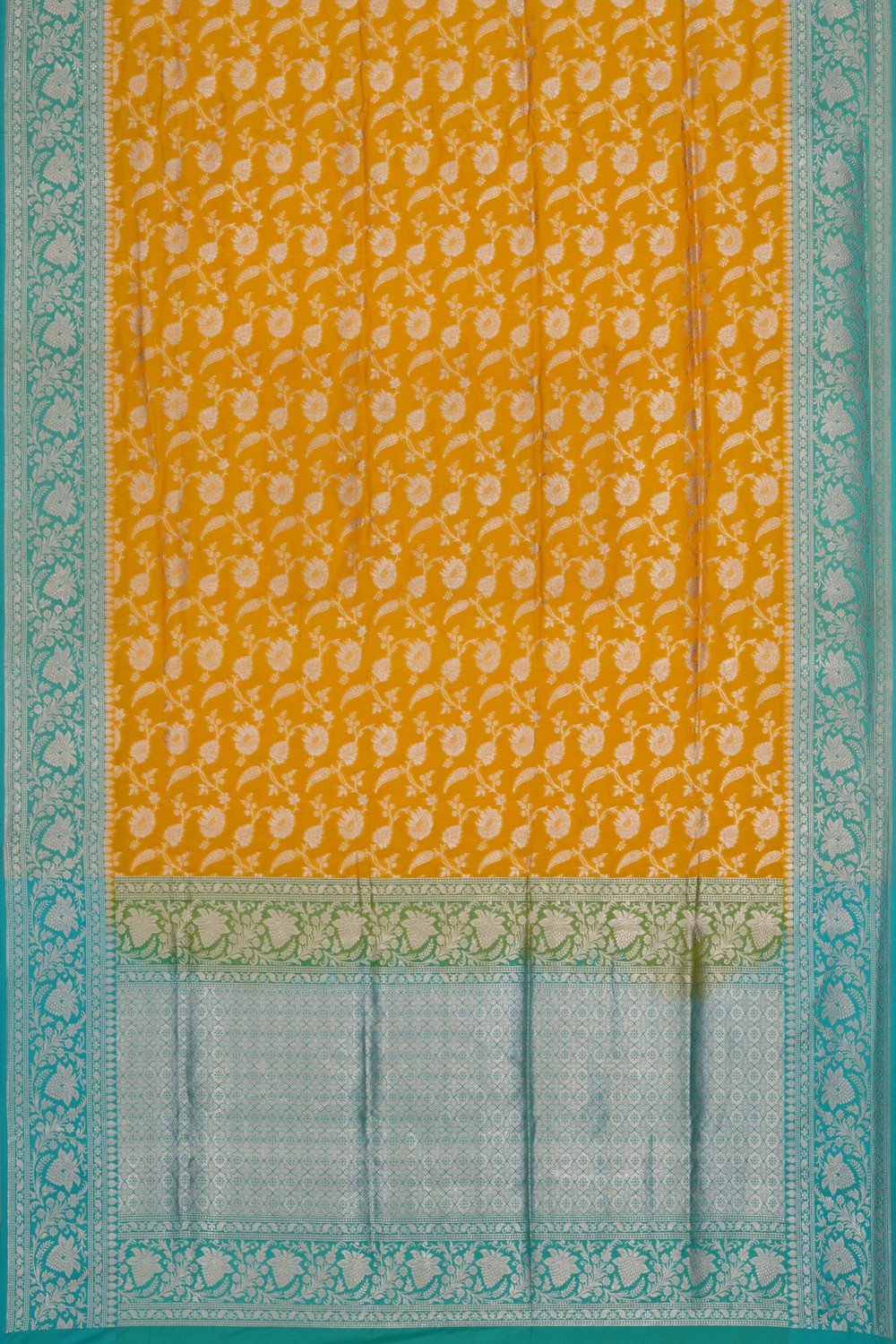 Image of Banarasi Katan Silk Yellow Saree