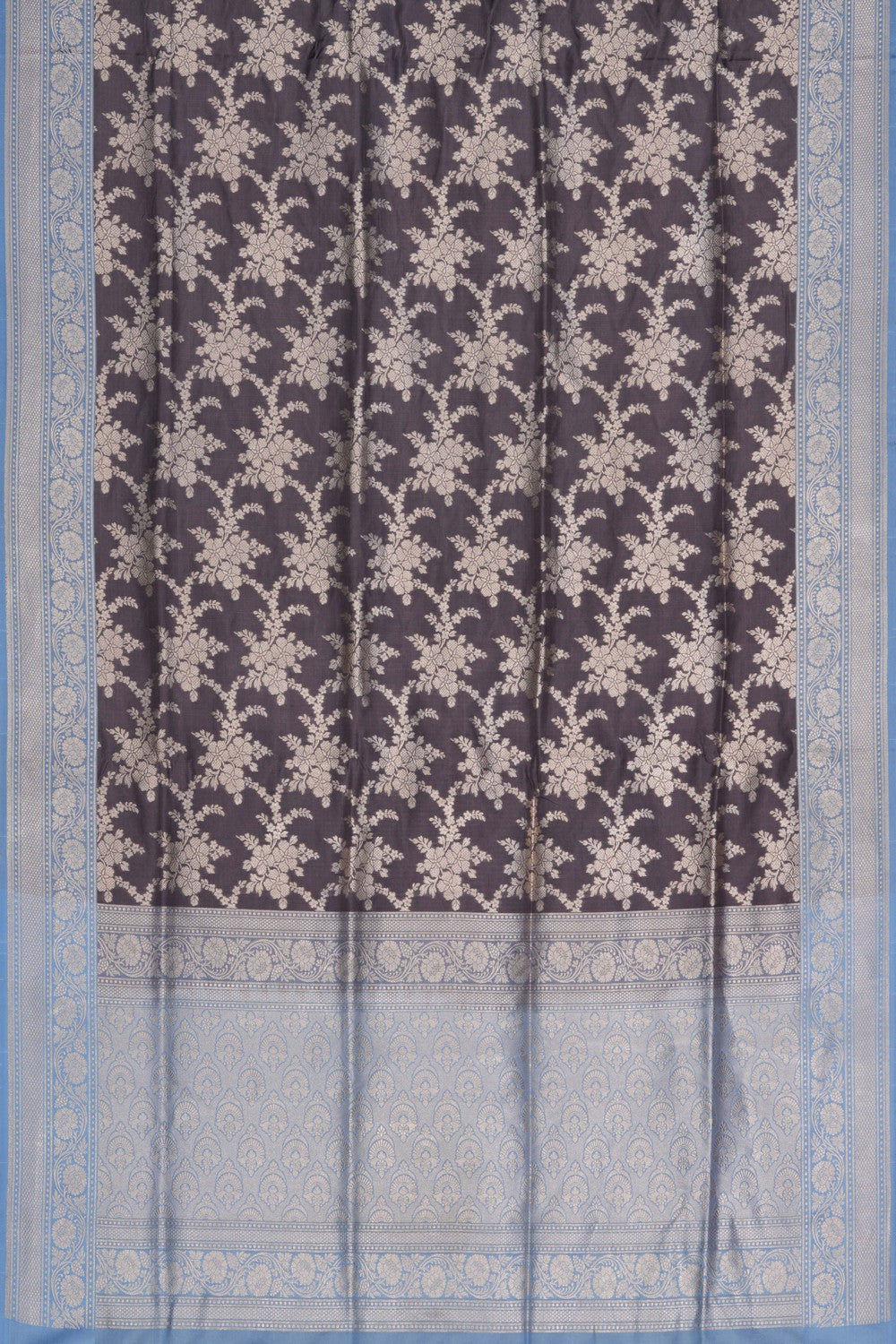 Image of Banarasi Katan Silk Grey Saree