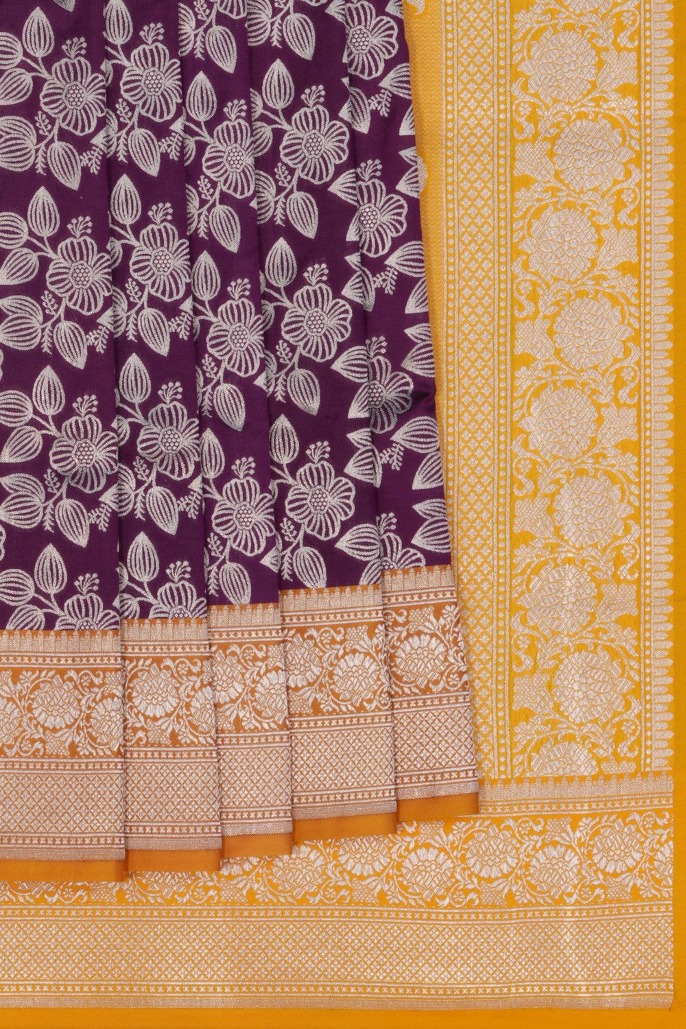 Image of Banarasi Katan Silk Violet Saree