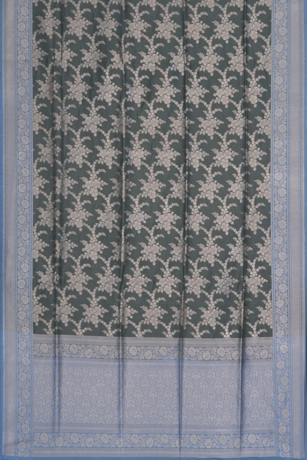 Image of Banarasi Katan Silk Grey Saree
