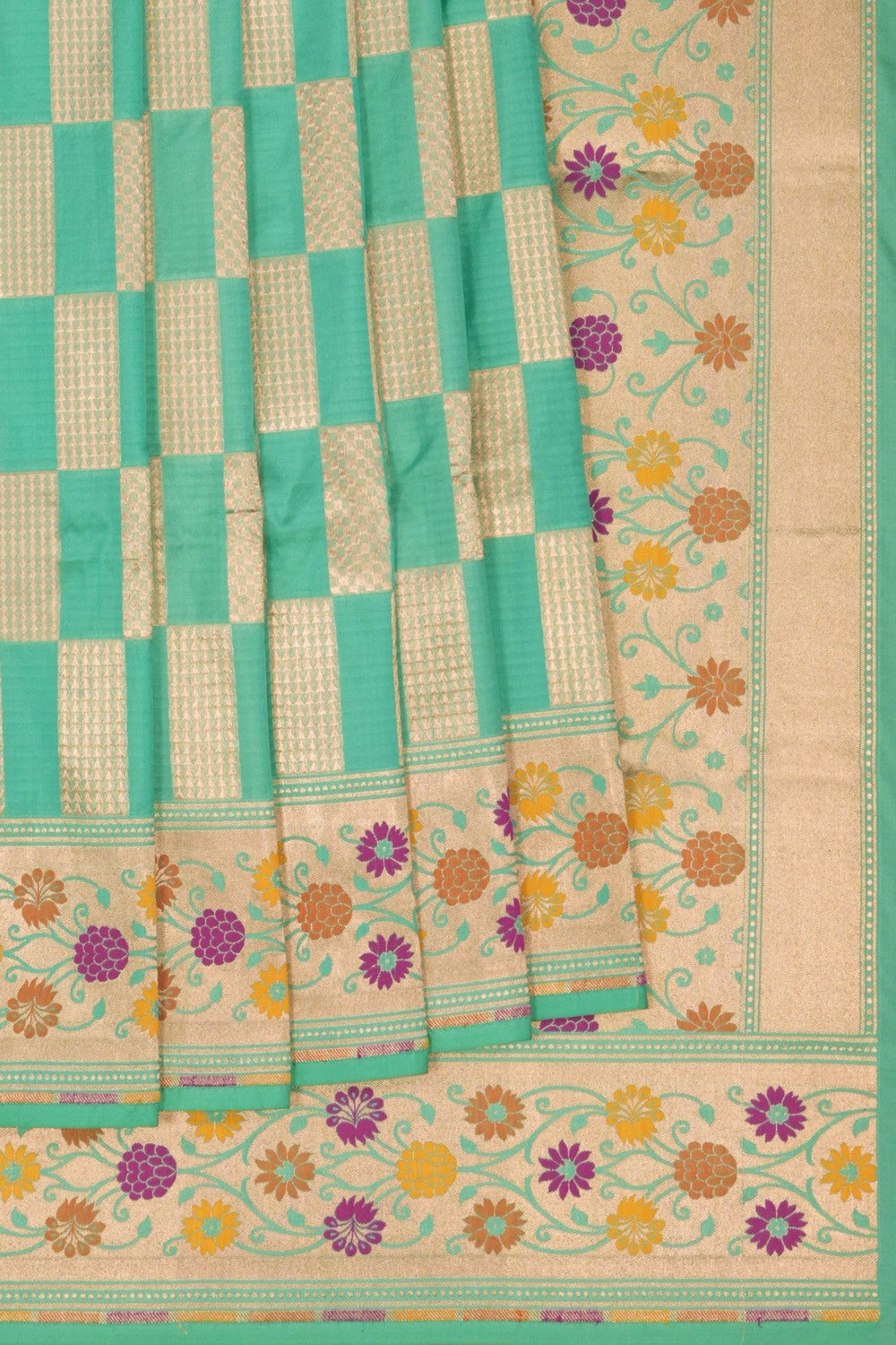 Image of Banarasi Katan Silk Sea Green Saree