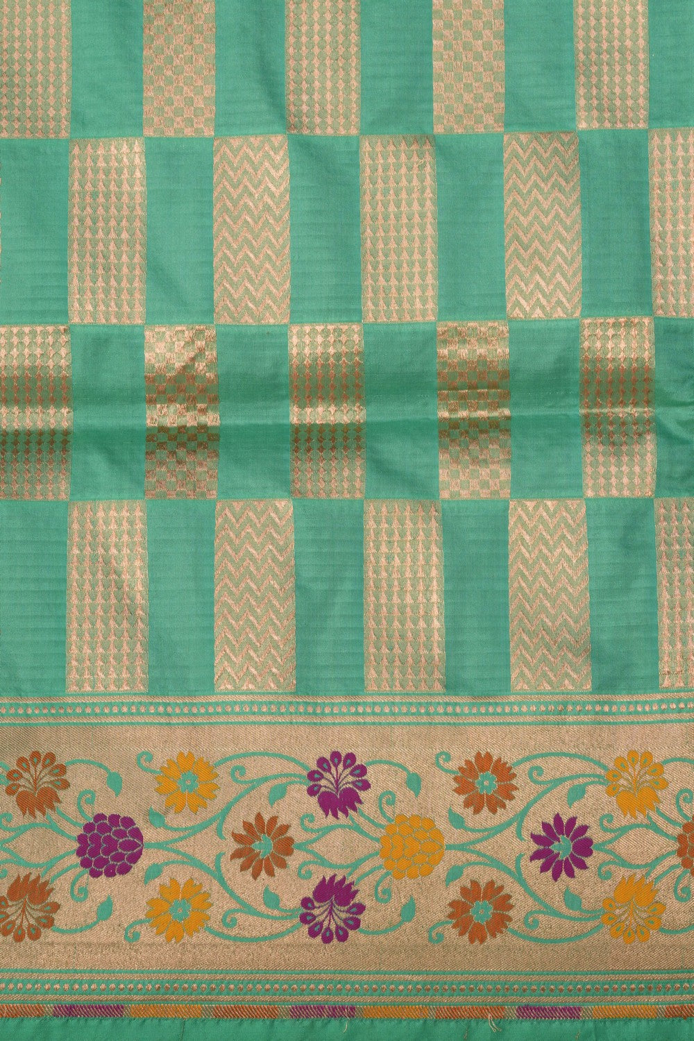 Image of Banarasi Katan Silk Sea Green Saree
