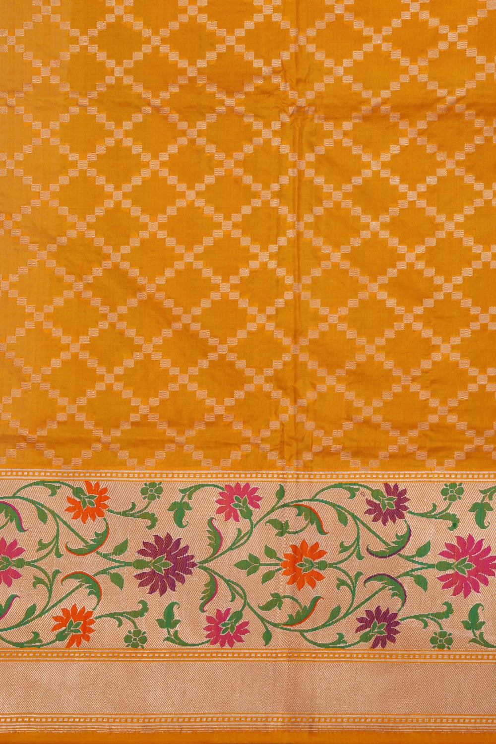 Image of Banarasi Katan Silk Yellow Saree