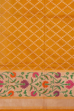 Image of Banarasi Katan Silk Yellow Saree