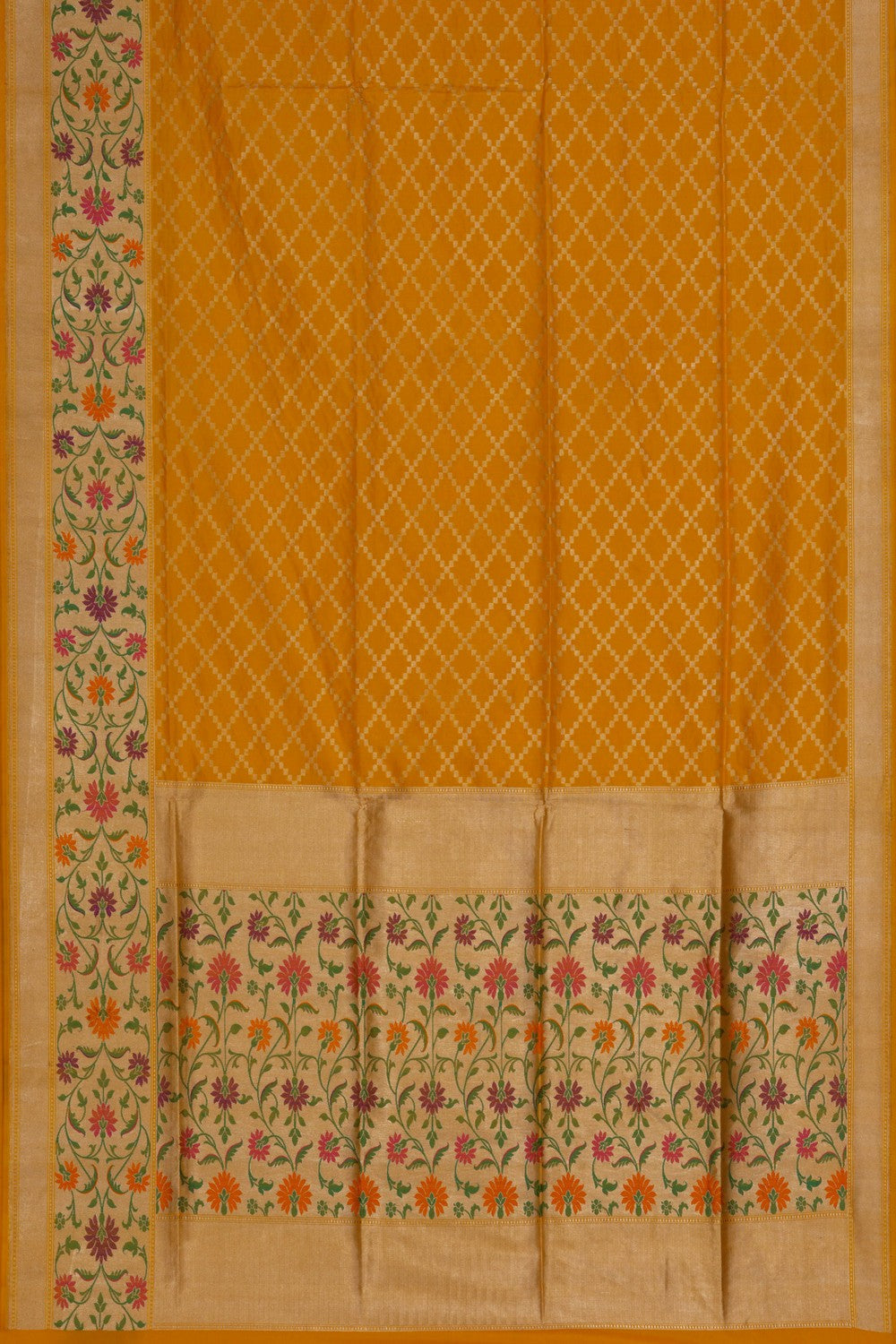 Image of Banarasi Katan Silk Yellow Saree