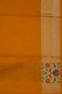 Image of Banarasi Katan Silk Yellow Saree