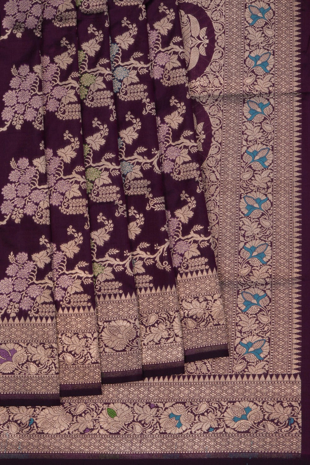 Banarasi Katan Silk Violet Saree