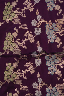 Image of Banarasi Katan Silk Violet Saree