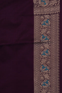 Image of Banarasi Katan Silk Violet Saree