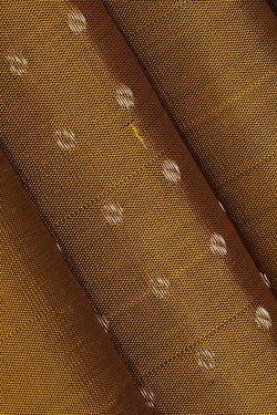 Image of Kanchipattu Dark Mustard Yellow Brocade Saree