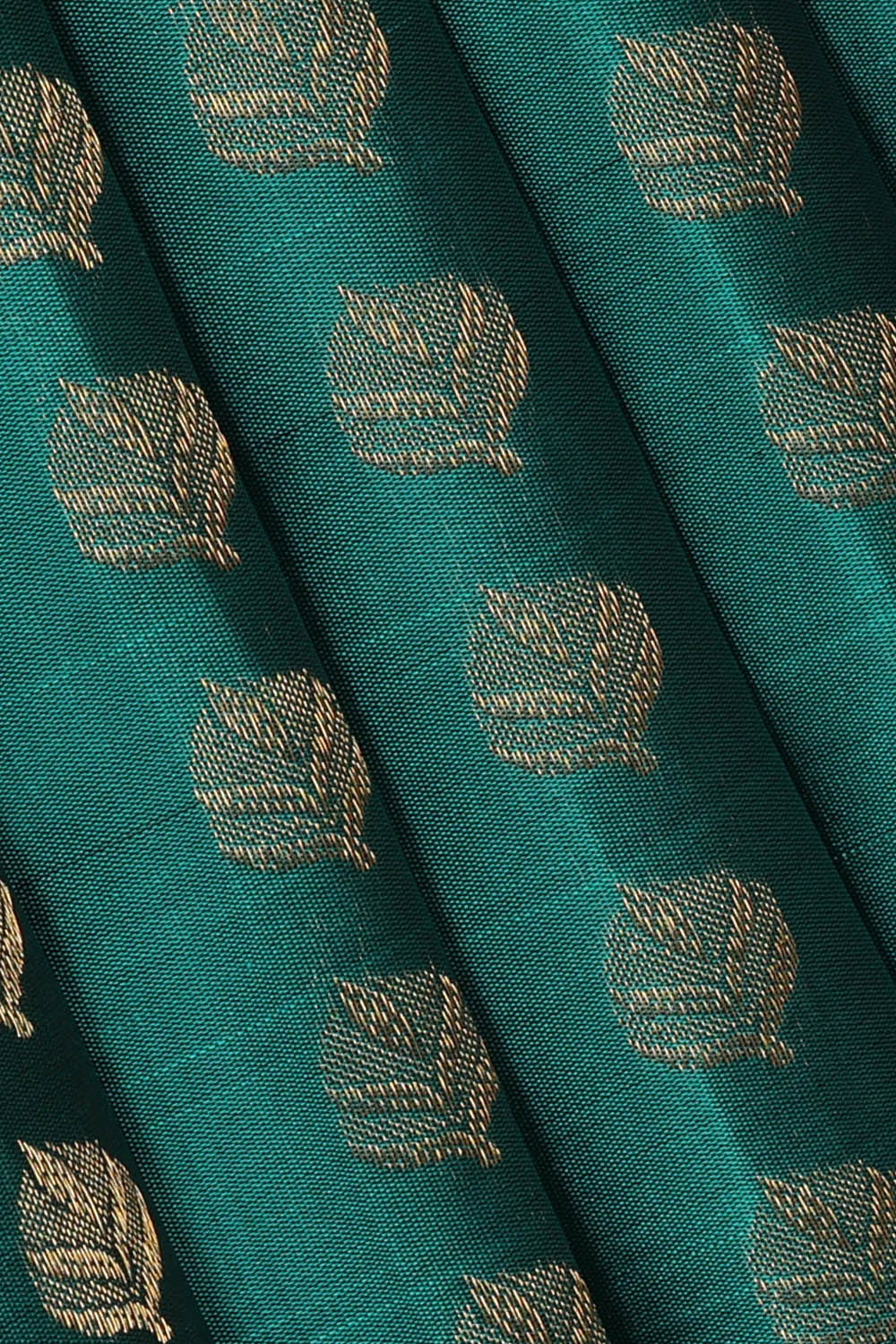Image of Kanchipattu Peacock Green Brocade Saree