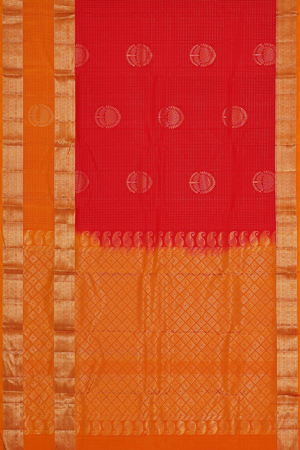 Image of Kanchipattu Red Brocade Saree