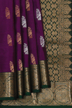 Image of Kanchipattu Violet Brocade Saree