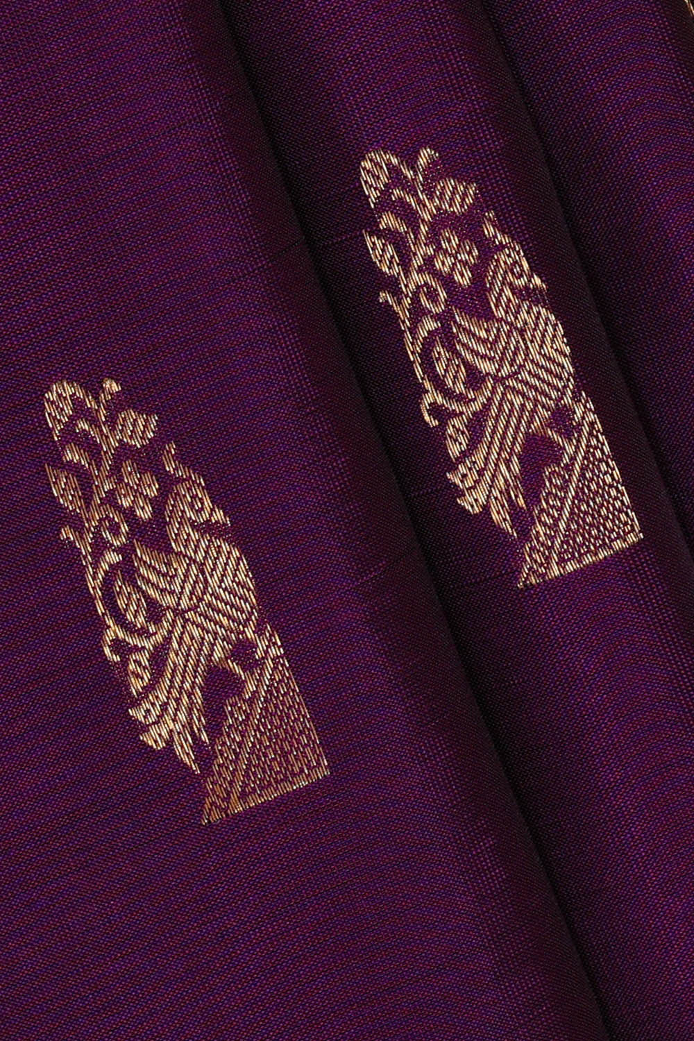 Kanchipattu Violet Brocade Saree