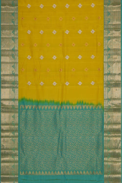 Image of Kanchipattu Yellow Brocade Saree