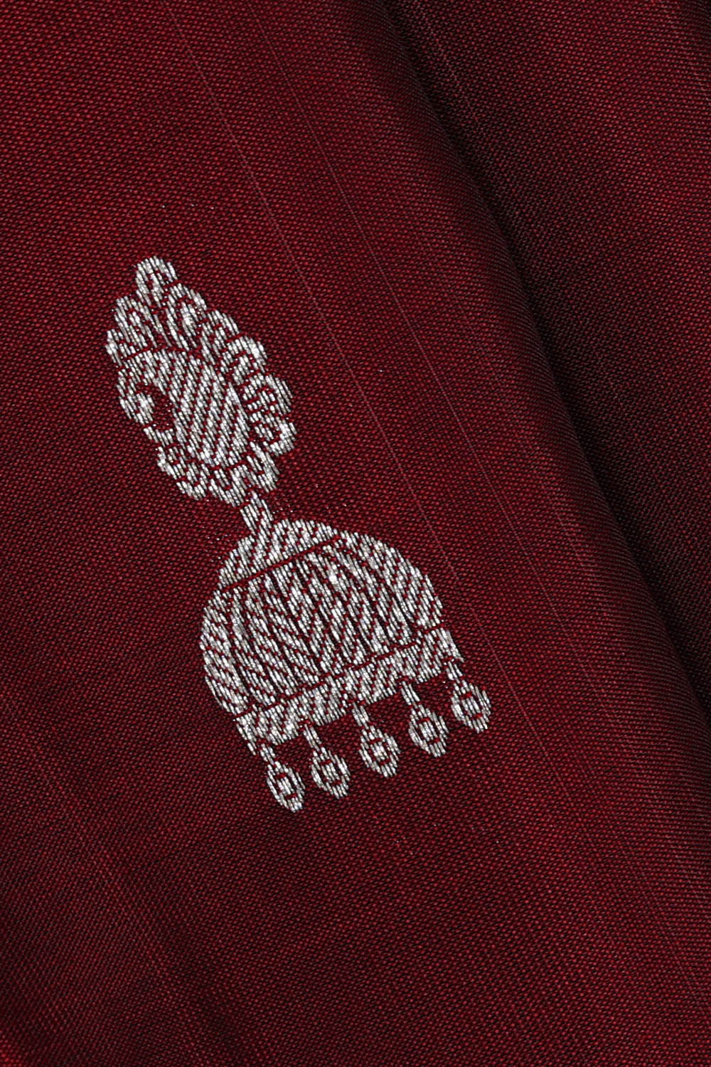 Image of Kanchipattu Dark Red Brocade Saree