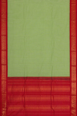 Image of Gadwal Cotton Pista Green Saree
