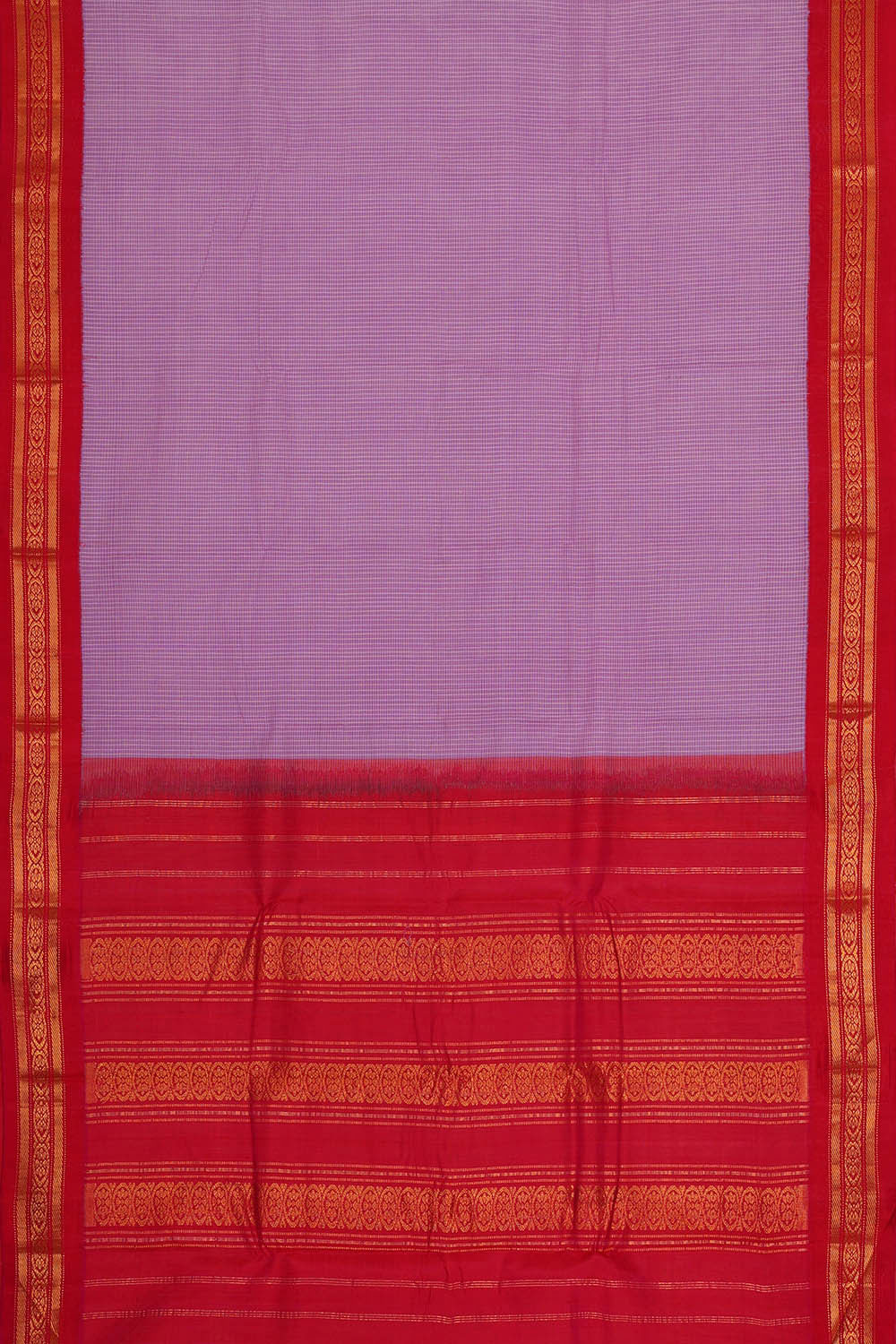 Image of Gadwal Cotton Lavender Saree