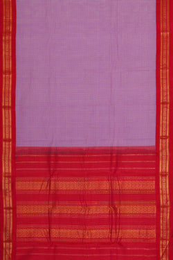Image of Gadwal Cotton Lavender Saree