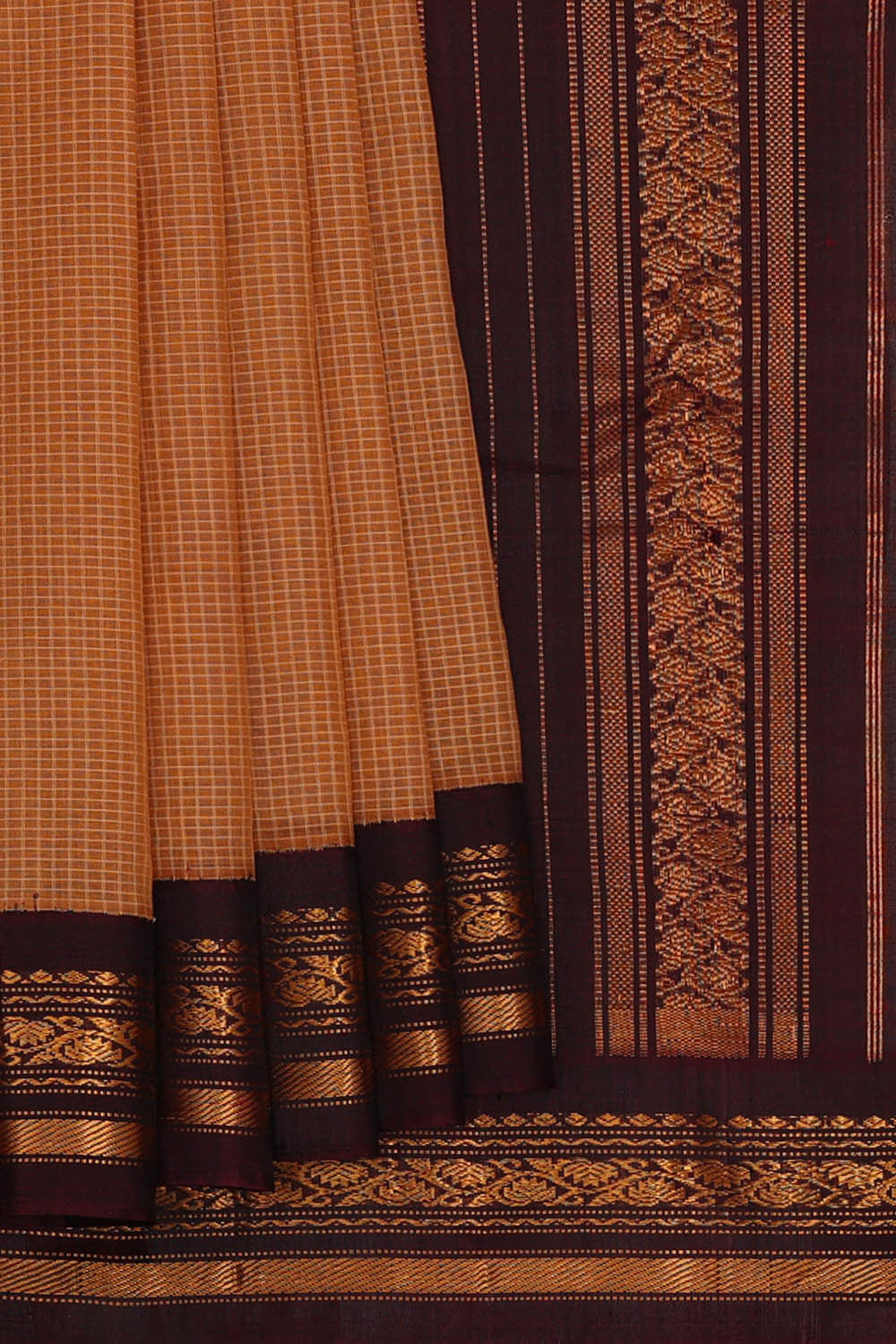 Gadwal Cotton Dull Peach Saree