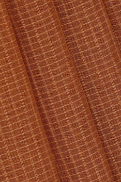 Image of Gadwal Cotton Dull Peach Saree