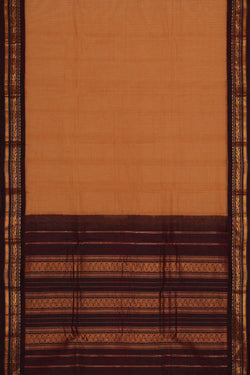 Image of Gadwal Cotton Dull Peach Saree