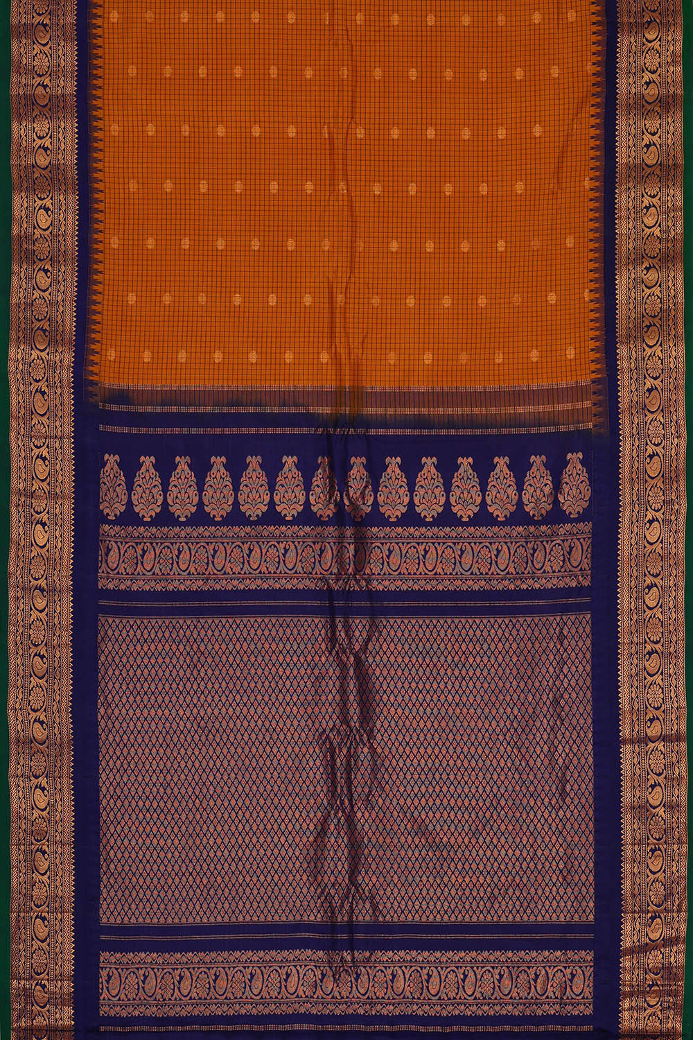 Gadwal Silk Mustard Yellow Saree