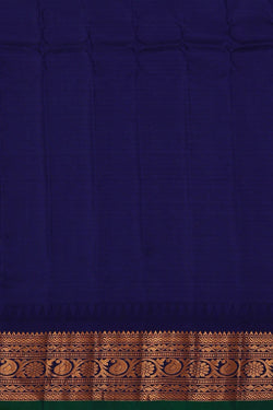 Image of Gadwal Silk Mustard Yellow Saree