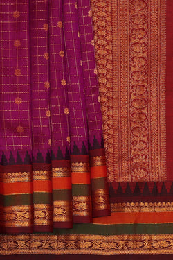 Image of Gadwal Silk Dark Magenta Saree