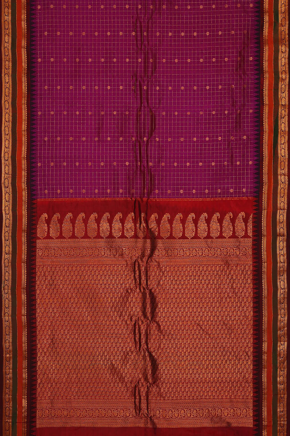 Gadwal Silk Dark Magenta Saree