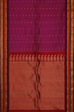 Image of Gadwal Silk Dark Magenta Saree