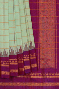Image of Gadwal Silk Light Mint Green Saree