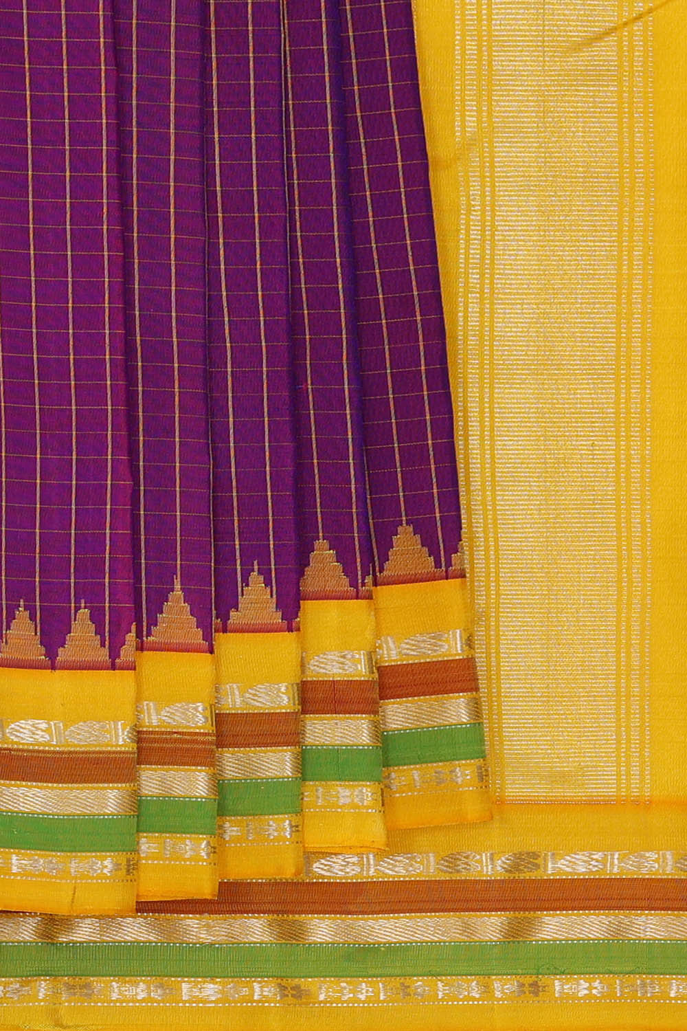 Image of Gadwal Silk Magenta Purple Saree