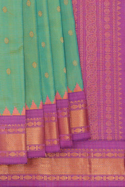 Image of Gadwal Silk Sea Green Saree