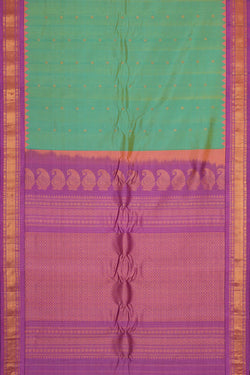 Image of Gadwal Silk Sea Green Saree