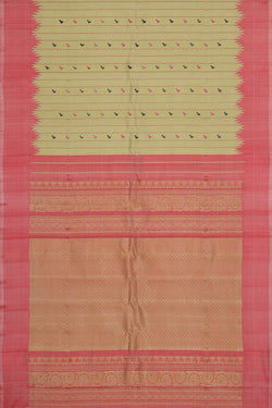 Image of Gadwal Silk Yellow Saree