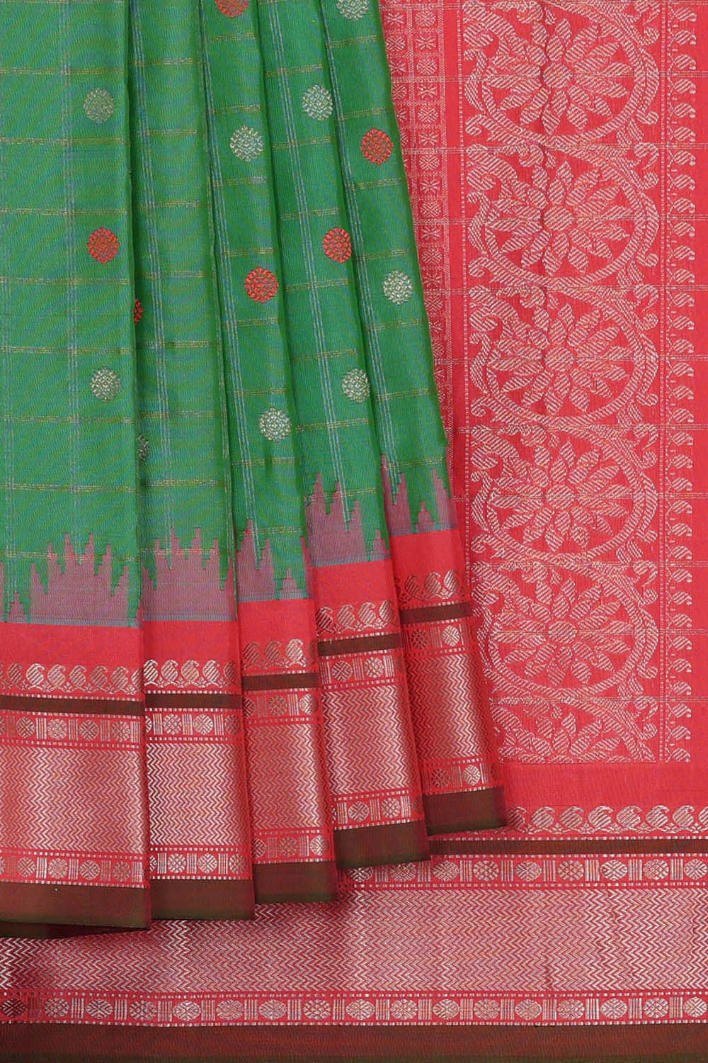 Image of Gadwal Silk Green Saree