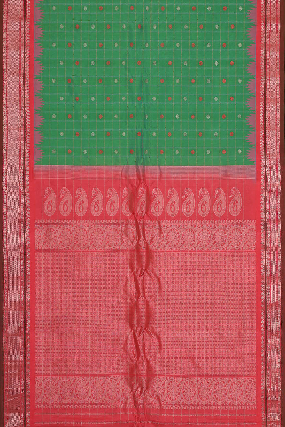 Image of Gadwal Silk Green Saree